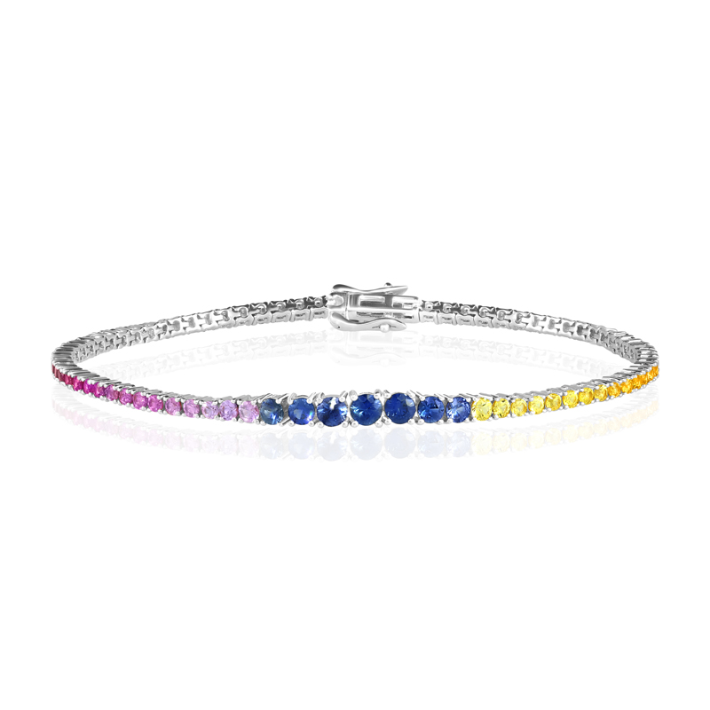 Bratara Tennis Aur 18k Safire Multicolore,Rubine DERUVO