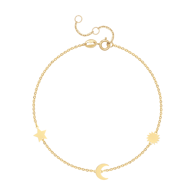 Bratara Stea, Semiluna, Soare Aur 14k SABRINI