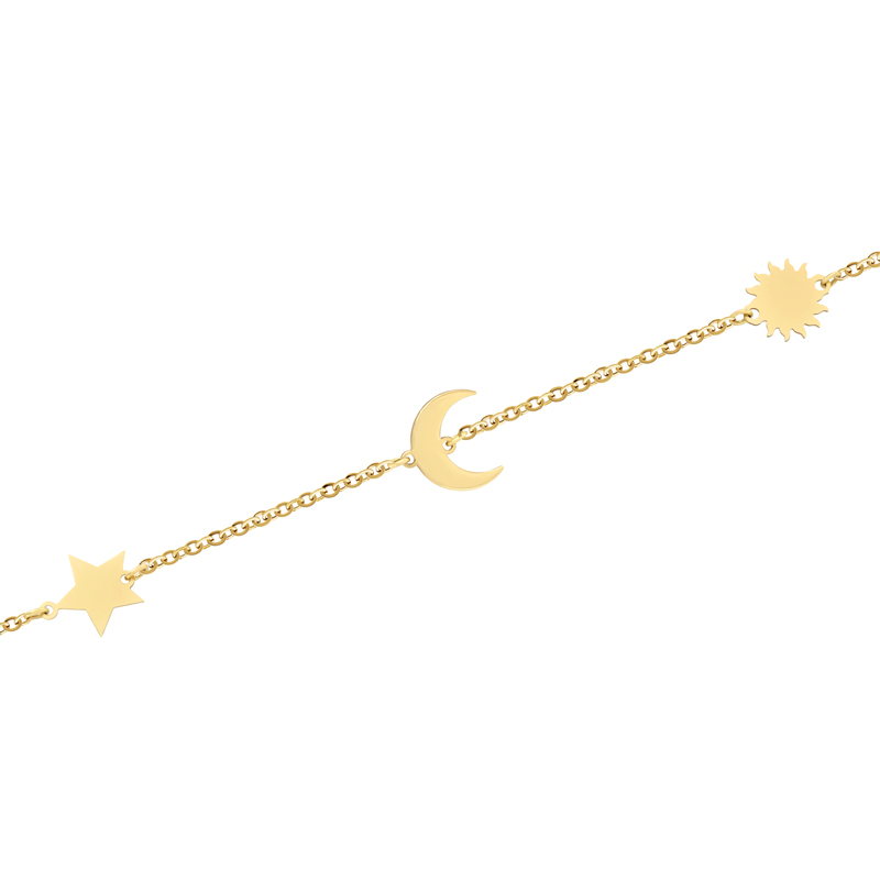 Bratara Stea, Semiluna, Soare Aur 14k SABRINI