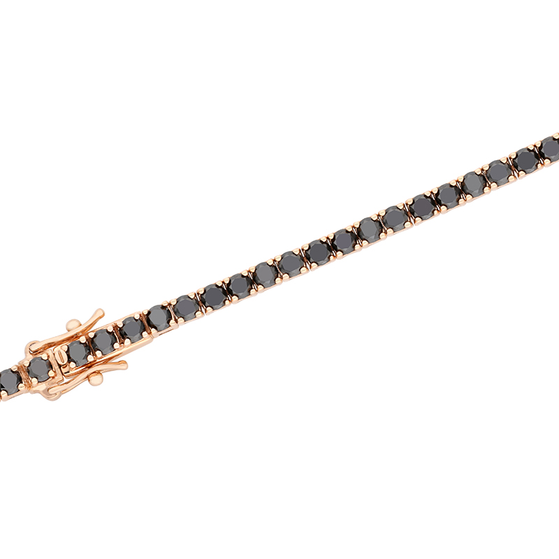 Bratara Tennis Aur 18k Diamante Negre DERUVO