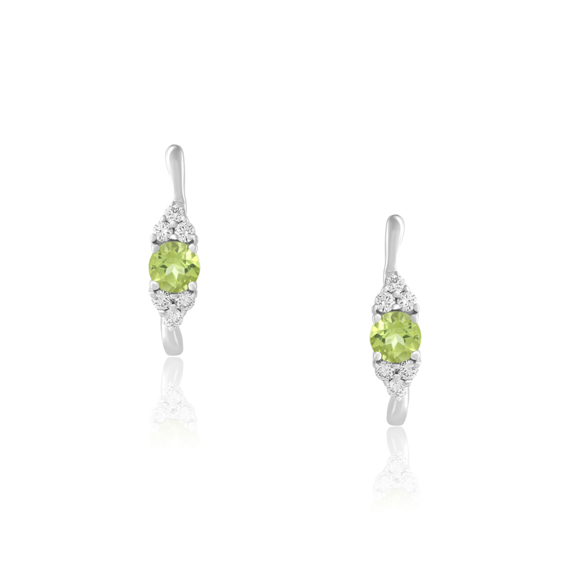 Cercei Aur 18k Diamante, Peridot DERUVO