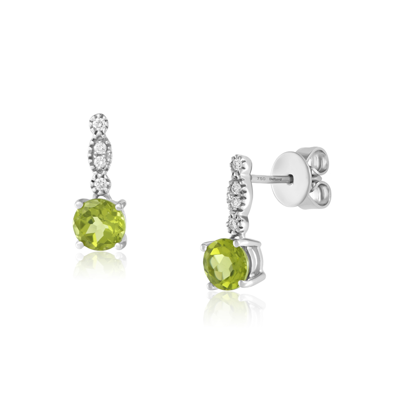 Cercei Aur 18k Diamante, Peridot DERUVO