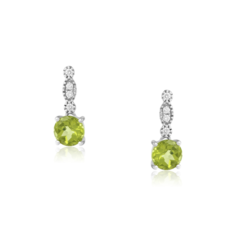 Cercei Aur 18k Diamante, Peridot DERUVO