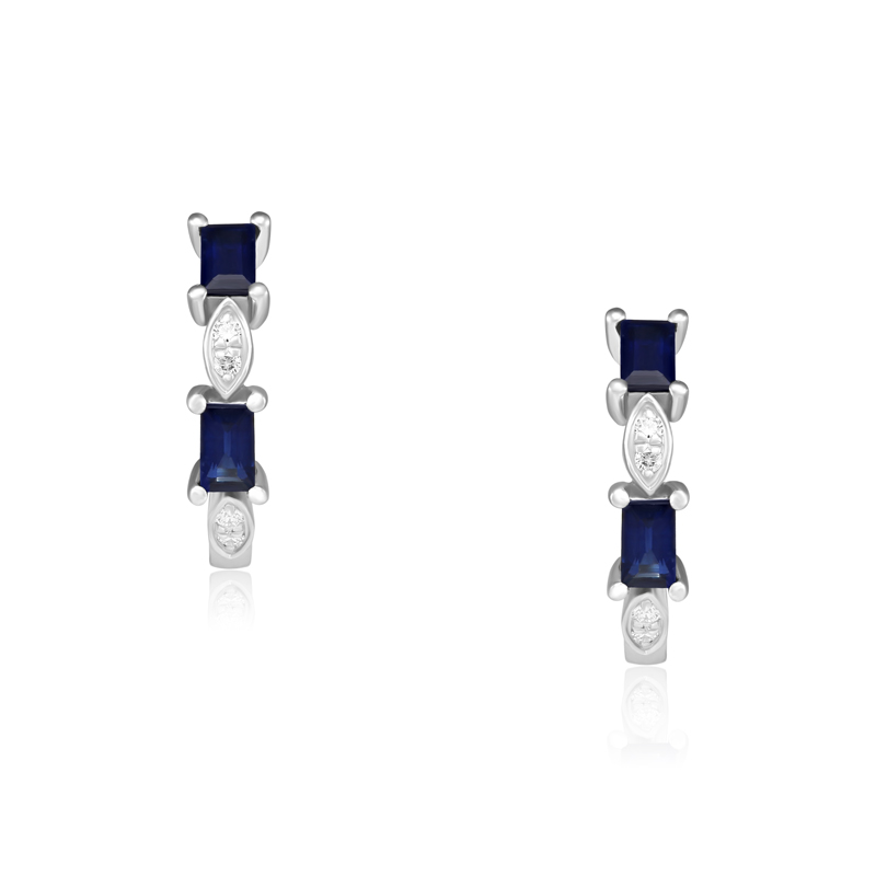 Cercei Aur 18k Diamante, Safire DERUVO