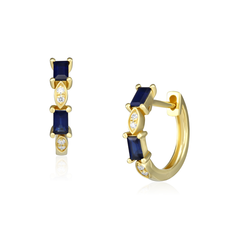 Cercei Aur 18k Diamante, Safire DERUVO