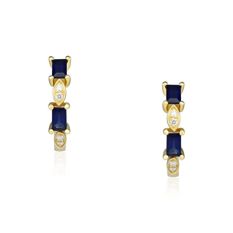 Cercei Aur 18k Diamante, Safire DERUVO