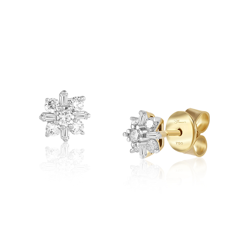 Cercei Floare Aur 18k Diamante BLANCO'S