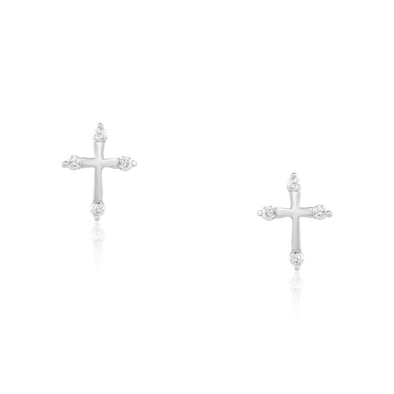Cercei Cruce Aur 18k Diamante BLANCO'S