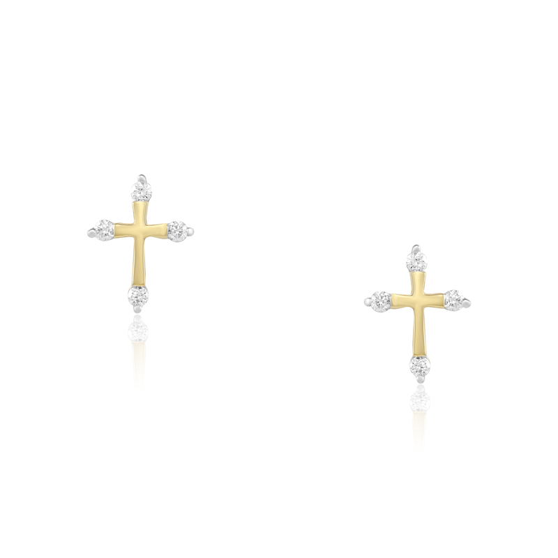 Cercei Cruce Aur 18k Diamante BLANCO'S