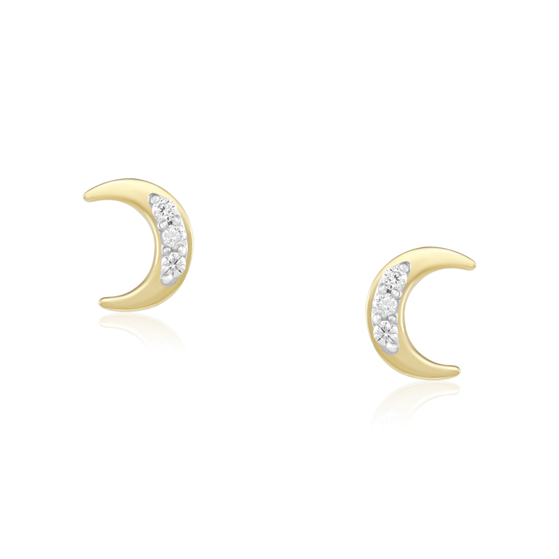 Cercei Semiluna Aur 18k Diamante BLANCO'S