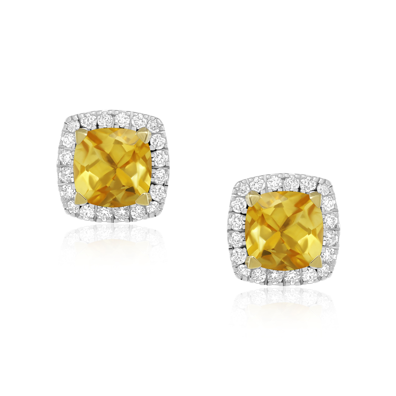 Cercei Aur 18k Diamante, Citrine DERUVO Cercei Aur 18k Diamante, Citrine DERUVO