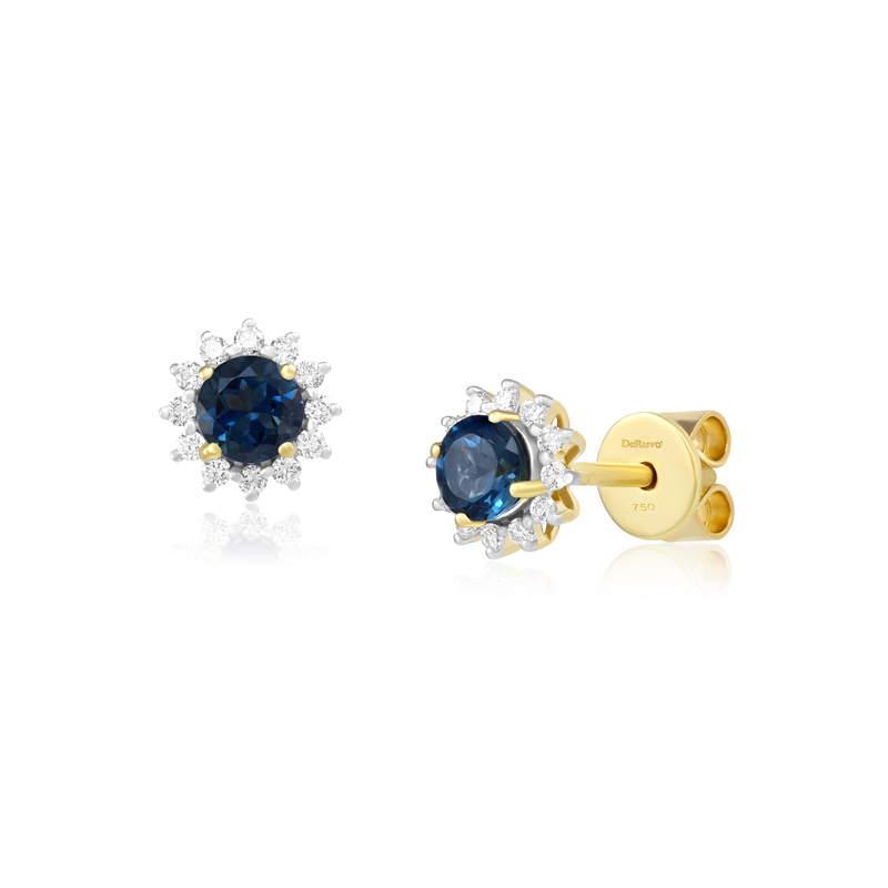 Cercei Aur 18k Diamante, London Blue Topaz DERUVO
