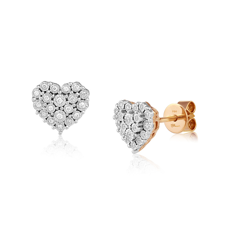 Cercei Inima Aur 18k Diamante BLANCO'S