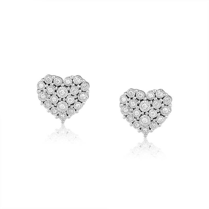 Cercei Inima Aur 18k Diamante BLANCO'S