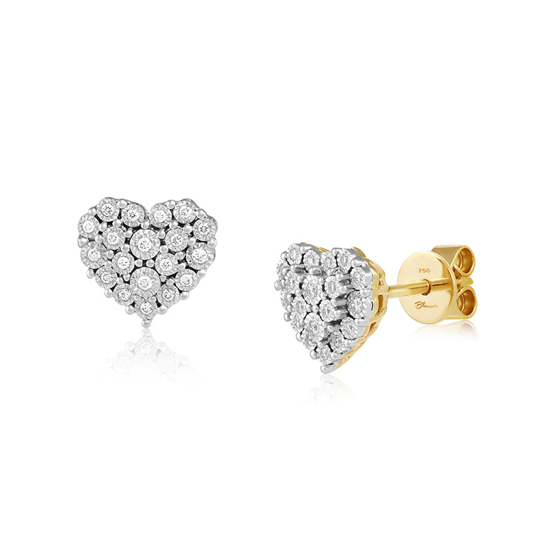 Cercei Inima Aur 18k Diamante BLANCO'S