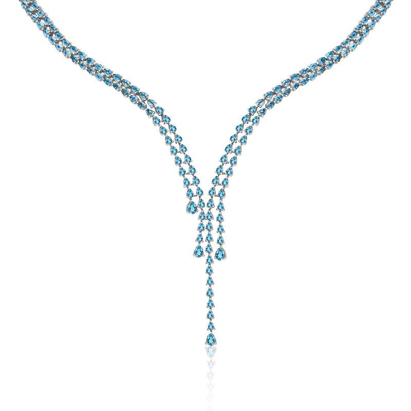 Colier Aur 18k London Blue Topaz DERUVO 