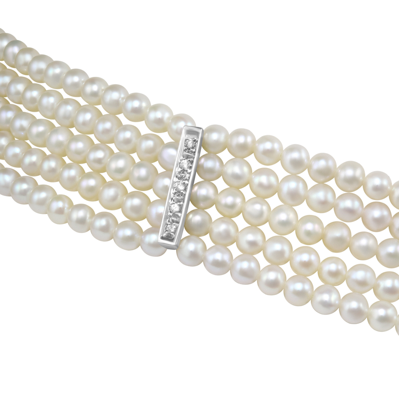 Colier Aur 18k Perla Cultura, Diamante PASSIONE PERLA