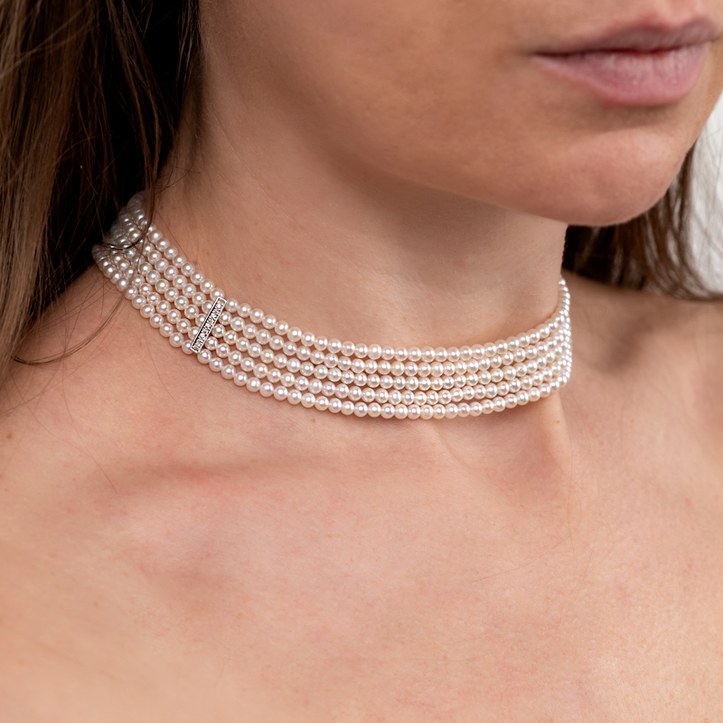 Colier Aur 18k Perla Cultura, Diamante PASSIONE PERLA