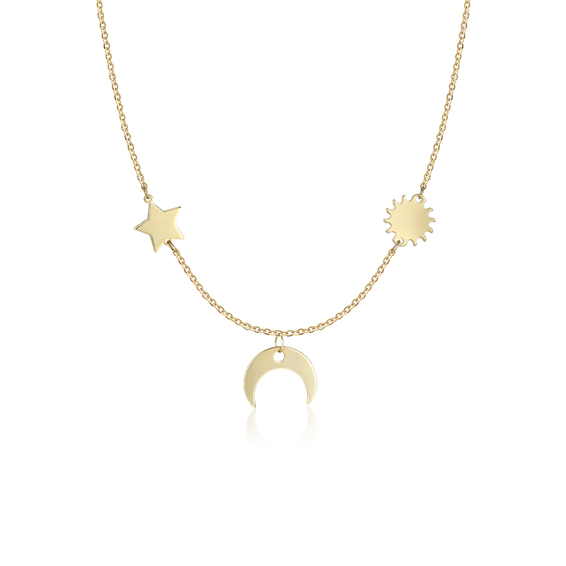 Colier Stea, Semiluna, Soare Aur 14k SABRINI