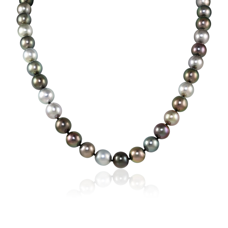 Colier Aur 18k Perla Tahiti, Diamante PASSIONE PERLA 9.1-10 mm