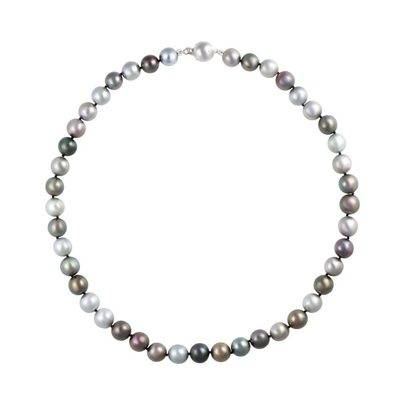 Colier Aur 18k Perla Tahiti, Diamante PASSIONE PERLA 9.1-10 mm