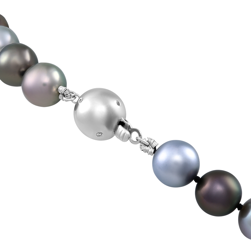 Colier Aur 18k Perla Tahiti, Diamante PASSIONE PERLA 9.1-10 mm