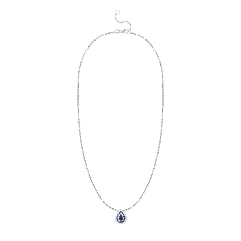 Pandantiv cu Lant Aur 18k Diamante, Safire DERUVO