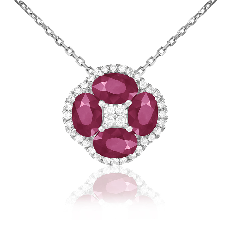 Pandantiv Aur 18k Diamante, Rubine DERUVO