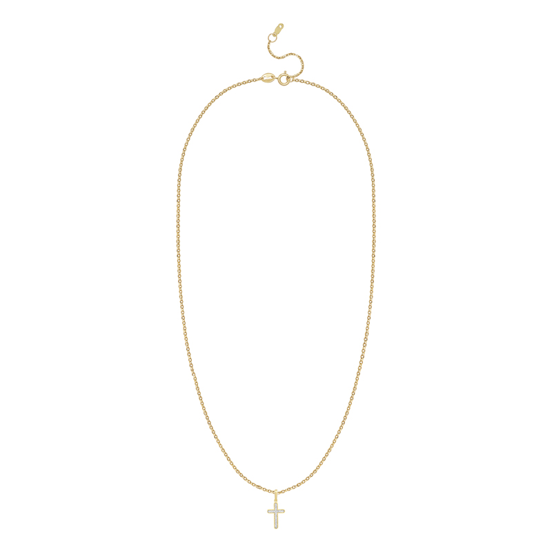 Pandantiv Cruce cu Lant Aur 18k Diamante BLANCO'S