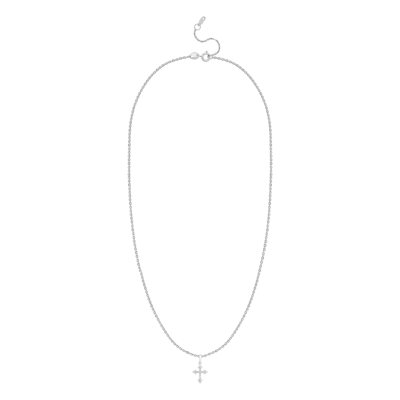 Pandantiv Cruce cu Lant Aur 18k Diamante BLANCO'S