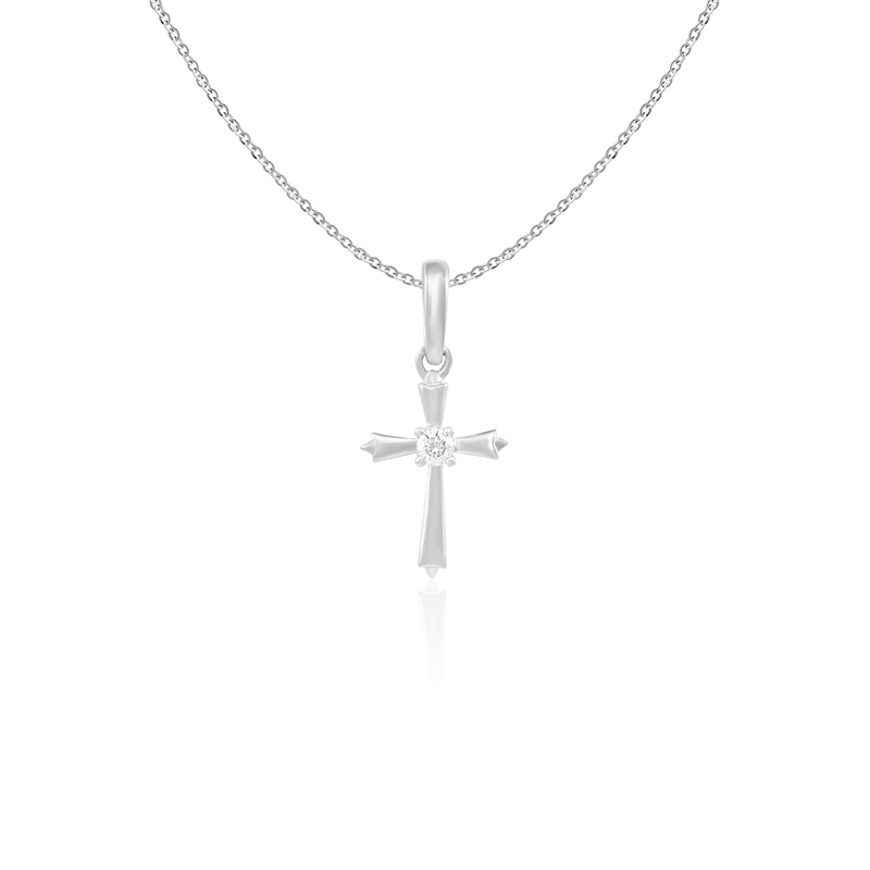 Pandantiv Cruce cu Lant Aur 18k Diamante BLANCO'S