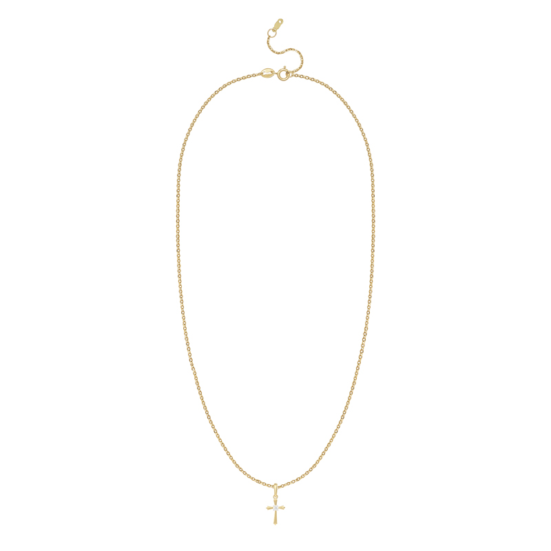 Pandantiv Cruce cu Lant Aur 18k Diamante BLANCO'S