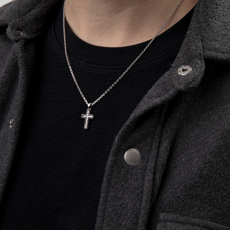 Pandantiv Platina 950 Diamante, Diamante Negre LEO MARCUS