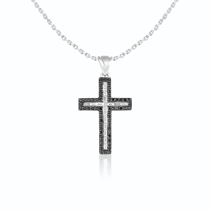 Pandantiv Platina 950 Diamante, Diamante Negre LEO MARCUS