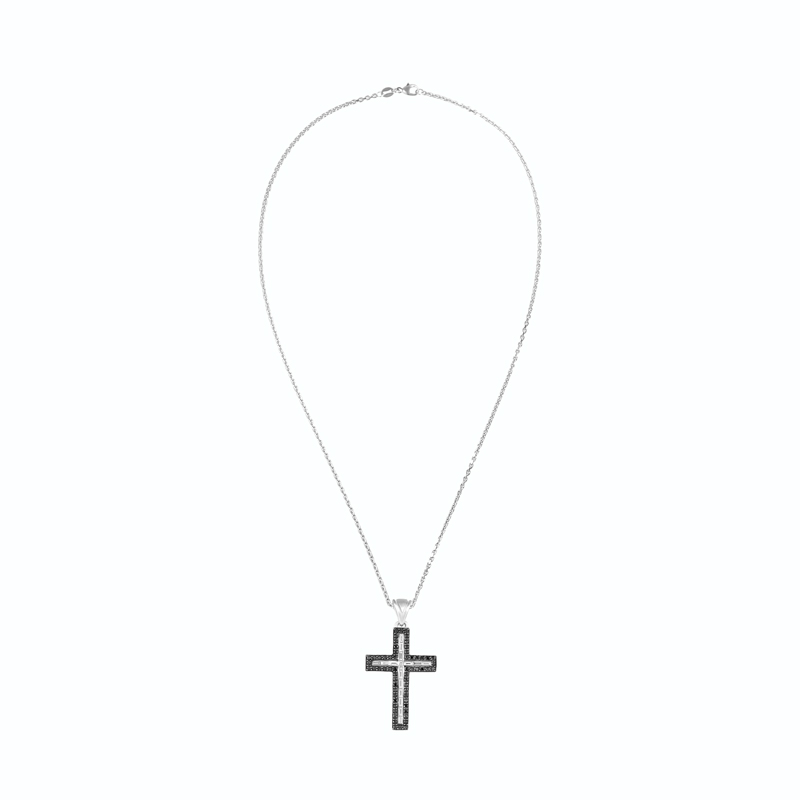 Pandantiv Platina 950 Diamante, Diamante Negre LEO MARCUS