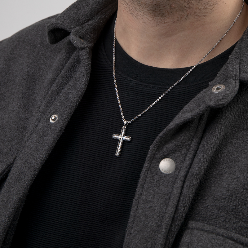 Pandantiv Platina 950 Diamante, Diamante Negre LEO MARCUS