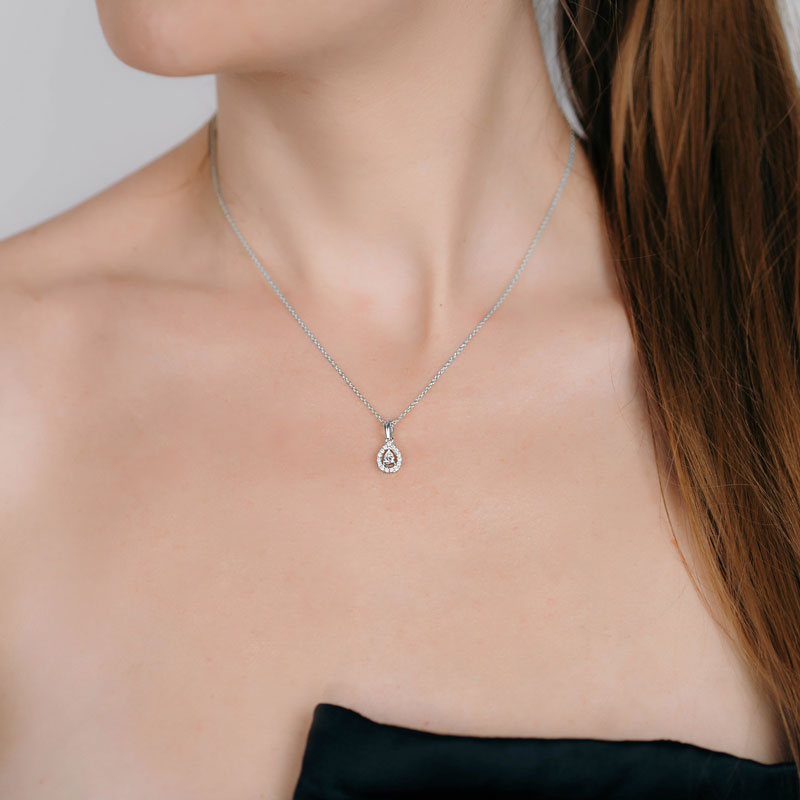 Pandantiv cu Lant Aur 18k Diamante BLANCO'S 