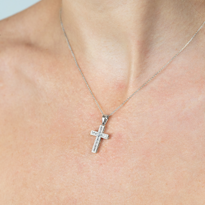 Pandantiv Cruce Aur 18k Diamante BLANCO'S