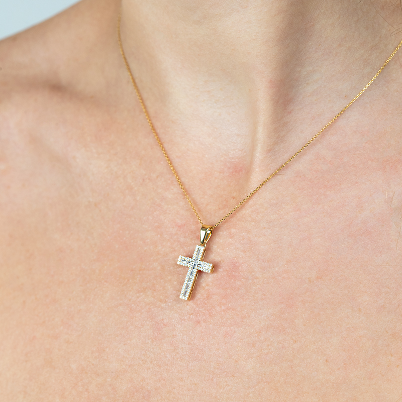 Pandantiv Cruce Aur 18k Diamante BLANCO'S