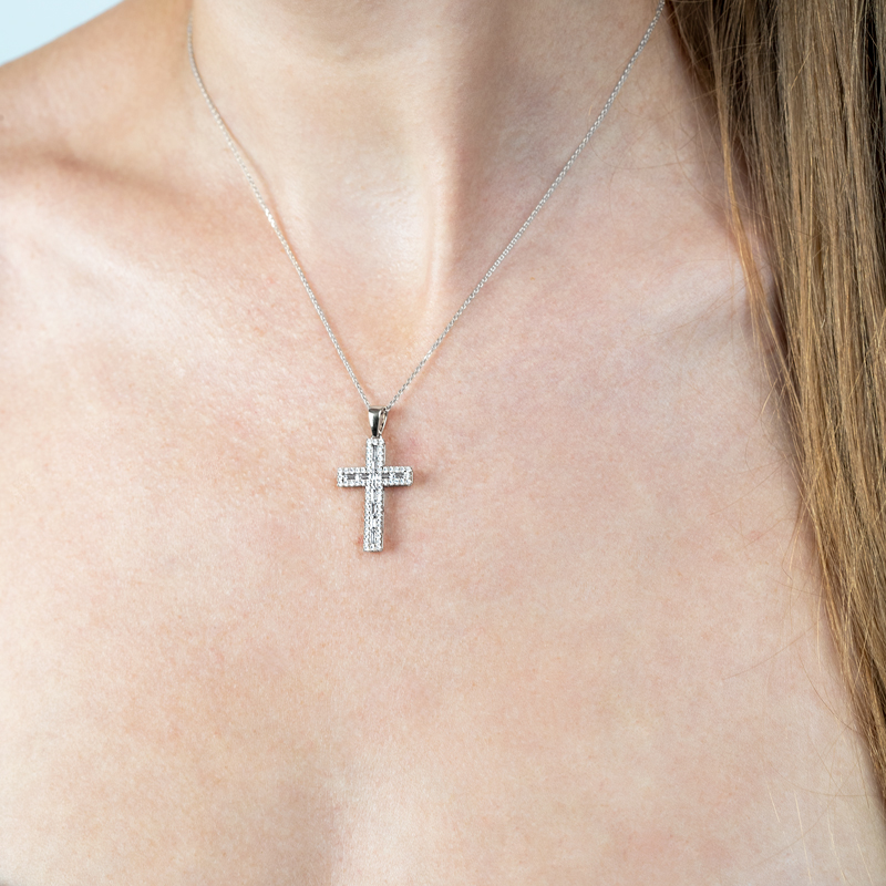 Pandantiv Cruce Aur 18k Diamante BLANCO'S