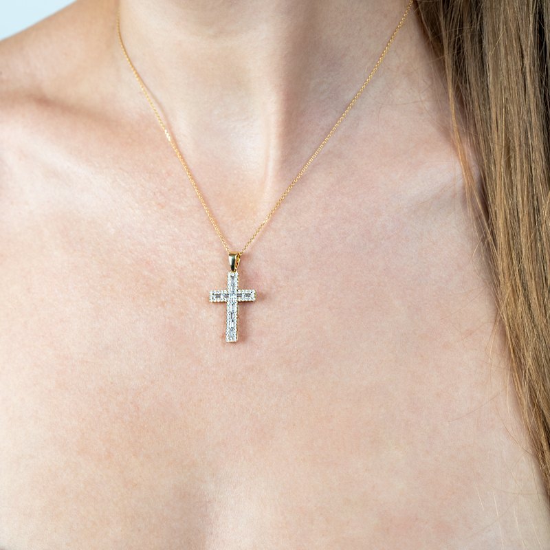 Pandantiv Cruce Aur 18k Diamante BLANCO'S