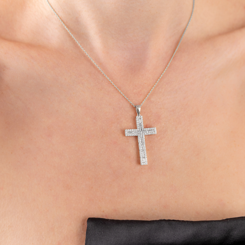 Pandantiv Cruce Aur 18k Diamante BLANCO'S