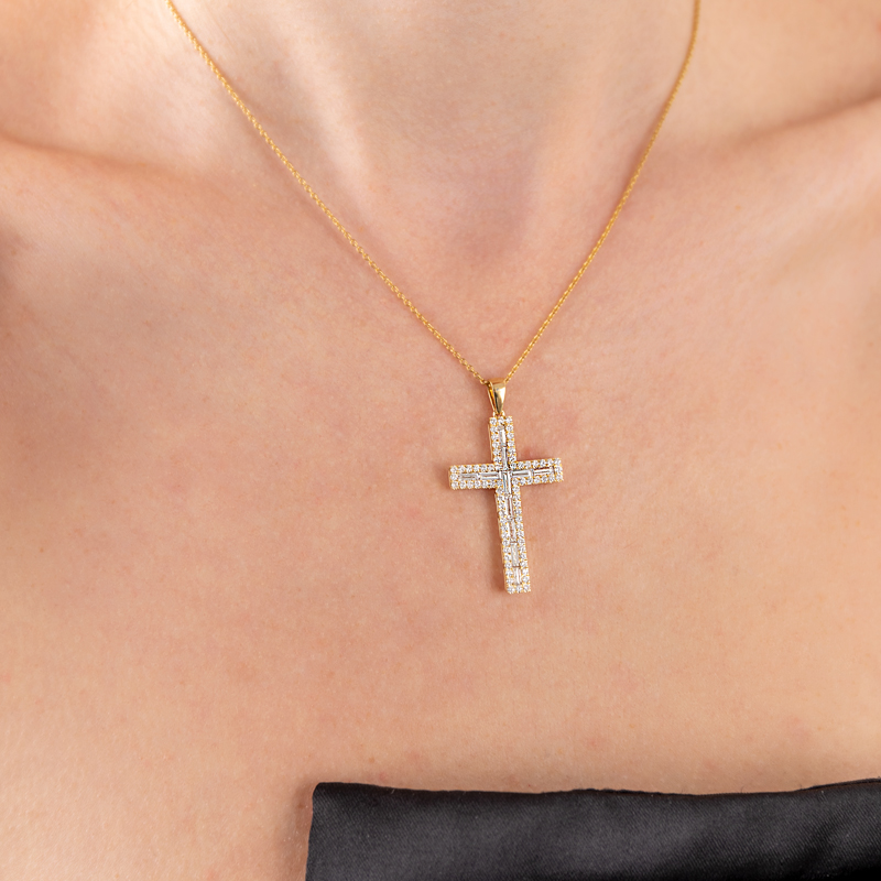 Pandantiv Cruce Aur 18k Diamante BLANCO'S