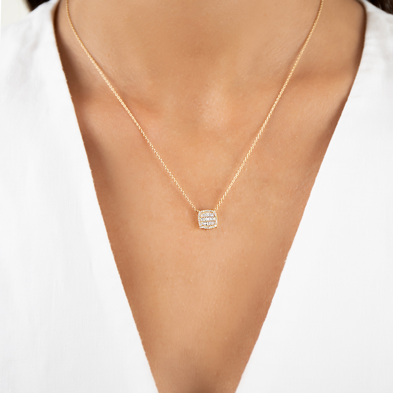 Pandantiv cu Lant Aur 18k Diamante BLANCO'S