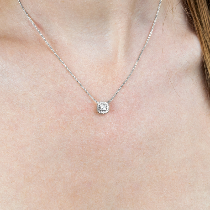 Pandantiv cu Lant Aur 18k Diamante BLANCO'S 