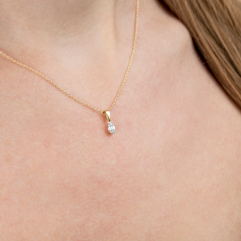 Pandantiv cu Lant Aur 18k Diamante BLANCO'S