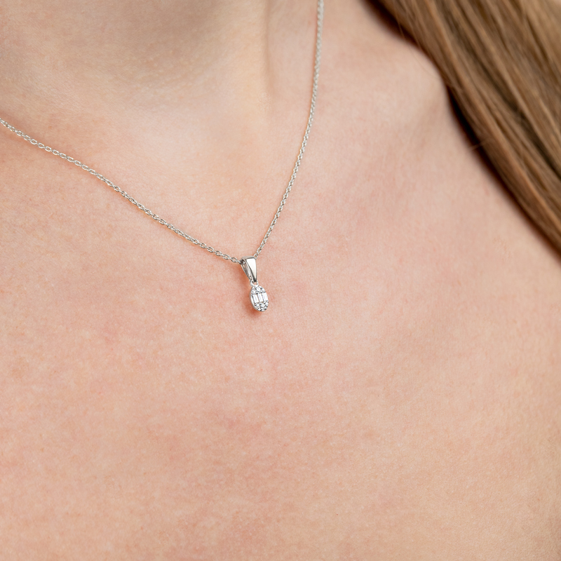 Pandantiv cu Lant Aur 18k Diamante BLANCO'S