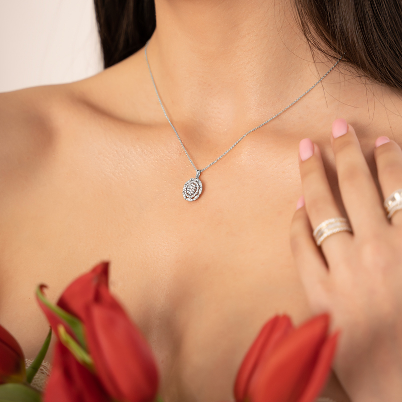 Pandantiv cu Lant Aur 18k Diamante BLANCO'S