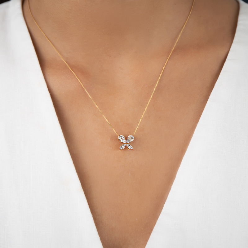 Colier Fluture Aur 18k Diamante BLANCO'S