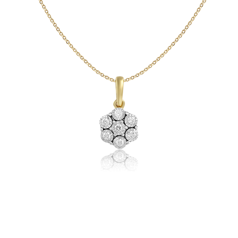Pandantiv Floare cu Lant Aur 18k Diamante BLANCO'S Pandantiv Floare cu Lant Aur 18k Diamante BLANCO'S
